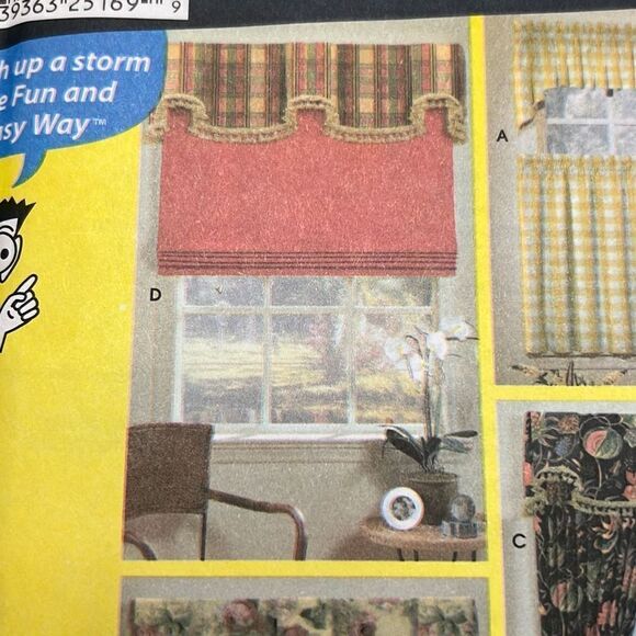 SIMPLICITY Window Treatments Sewing Patterns For DUMMIES 9848 One Sz Curtains - Picture 3 of 11